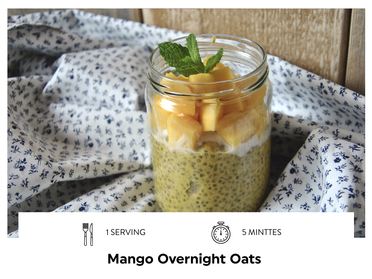 Mango Overnight Oats 1 SERVINGS  5 MINS